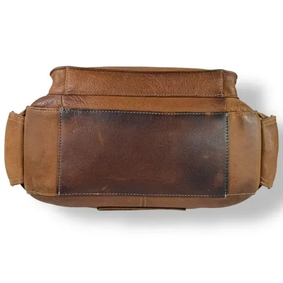 Fossil Brown Leather Utility Crossbody Shoulder Bag Multi-Pocket Style 75082 - Picture 10 of 12